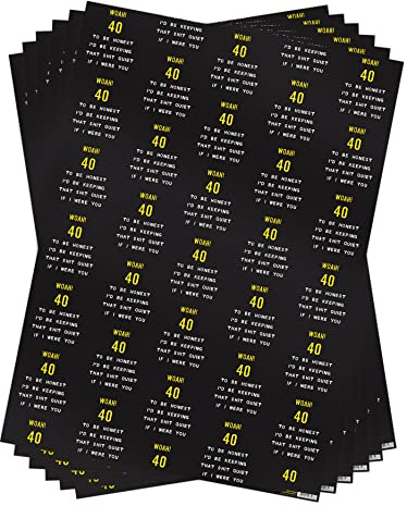 Brainbox Candy - 6 Bögen lustiges Geschenkpapier zum 40. Geburtstag – Woah! 40 – lustige Geschenkverpackung für Sie, Ihre Männer, Frauen, Geschenke zum 40. Geburtstag – gefaltete Qualitätsverpackung