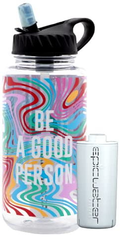 Epic Water Filters Nalgene OG Water Bottle with Filter, USA Made, BPA Free, Removes 99.99% Tap Water Contaminants, Forever Chemicals, BAGP Art, 32 oz