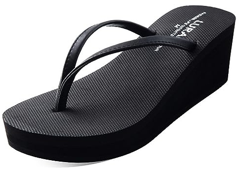 New front Sandali compensati da donna Semplici ed eleganti, leggeri e confortevoli Opzioni estive per il tempo libero in mare Casa vacanze per il tempo libero all'aperto Sandali interni,Nero,38