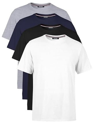 COMEOR T Shirt Herren Kurzarm Classic Baumwolle Sport Männer Rundhals 2-3-4 Pack, 4 Farben