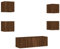 vidaXL Meubles TV Muraux avec Lumières LED 5 pcs, Armoires de Télévision Suspendues, Meubles Télé Flottants, Moderne, Chêne Marron Bois d'Ingénierie