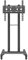 JXMTSPW Mobile TV Cart for 32-55 Inch Flat Curved Television, 360° Rolling Stand Max VESA 400x400mm Up to 25kg, 32 43 50 55 Tilt Swivel Height Adjust Portable on Wheels, Universal TV Floor Stand