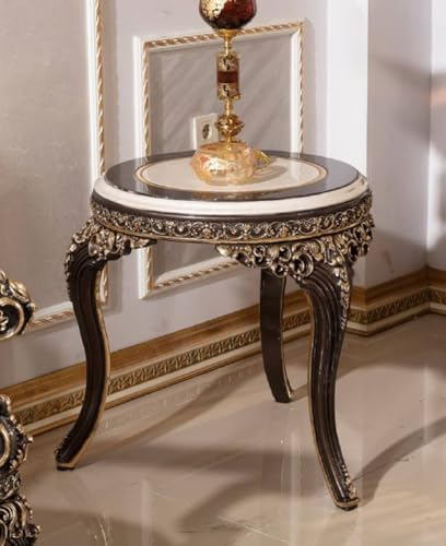 Casa Padrino Luxus Barock Beistelltisch Creme/Dunkelbraun/Gold