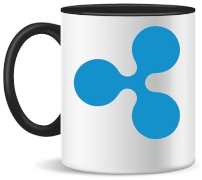Forsca Ripple Cryptocurrency Logo Keramiktasse für Tee und Kaffee, 330ml, Magic White Pink Black 330ml