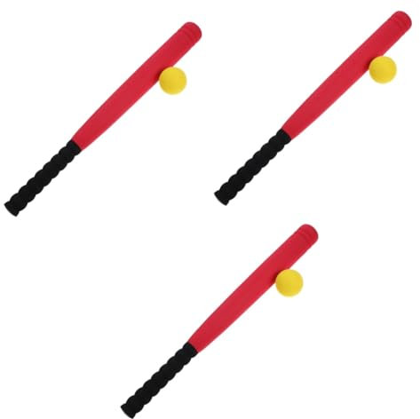 Abaodam 3st Baseballspielzeug Für Kinder Schaumstoffbälle Für Kinder Anzug Softbälle Für Kinder Baseball Für Kinder Schwamm Schläger Kleinkindspielzeug Üben Rot Übungsball Schüler Sanft
