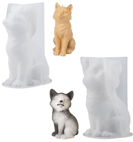 JMZLLRX 2 PCS Moule en Résine 3D en Forme D'animaux, Renard Moulle Resine Epoxy, Bijoux Moule Silicone Resine Epoxy pour Bureau Mural, Décoration Intérieure