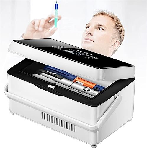 Freezer USB Mini Refrigerator - Small Refrigerator Mini Cold Box with 2 Batteries - Car Mini Pharmacy Thermostat Refrigerator