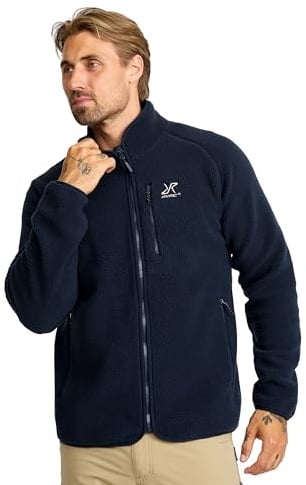 RevolutionRace Canyon Full-Zip Pile Fleece da Uomo, Giacca in Pile da Esterno Perfetta per l'escursionismo, Navy, S