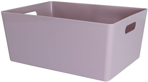 6x Ordnungsbox - 15 cm hoch - FLIEDER - 35x26x15cm - 11,5 Liter - DINA4 - Ordnungskorb - Schubladenorganizer Schublade Organizerbox Ordnungssystem Kunststoff Aufbewahrung Bad Korb Schrank Schreibtisch