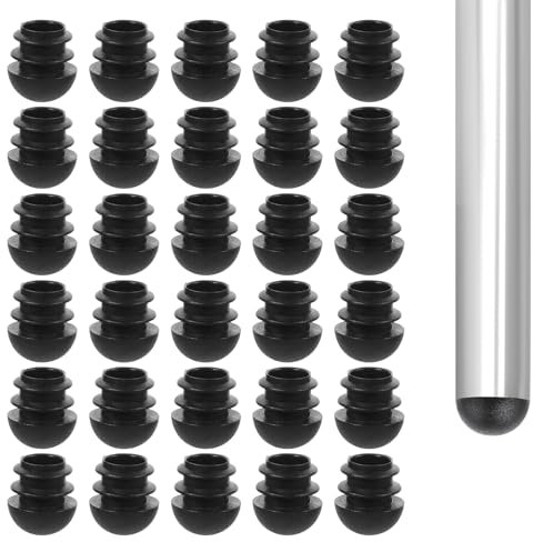 30 PCS Chair Leg Caps Rubber Chairs Leg Bottom Sleeves Furniture Floor Protectors Round Black Cap for Hardwood Floors Prevent Scratches No Noise, 5/8 Inch (16mm)