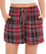Lovasy Schlafshorts Damen Karierte Pyjamahose Damen Kurz Sommer Shorts mit Taschen und Kordelzug,Kariert 1,M