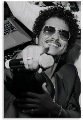 OREAUORN Bruno Mars (5) Poster, Wandkunst, Leinwand, ästhetisches Vintage-Poster, dekoratives Gemälde für Wohnzimmer, Schlafzimmer, 30 x 45 cm, ungerahmter Stil