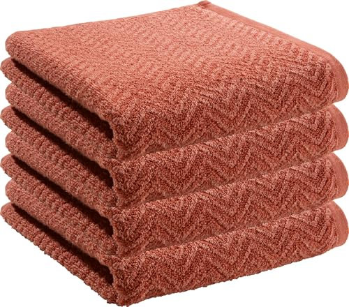 REDBEST Handtuch Palmdale 4er-Pack Walk-Frottier Terra Größe 50x100 cm