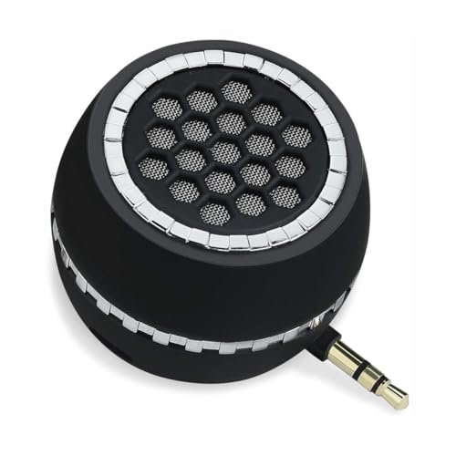 Mini amplificateur de son portable 3 W avec prise auxiliaire 3,5 mm pour iPhone, smartphones, tablettes, PC Noir