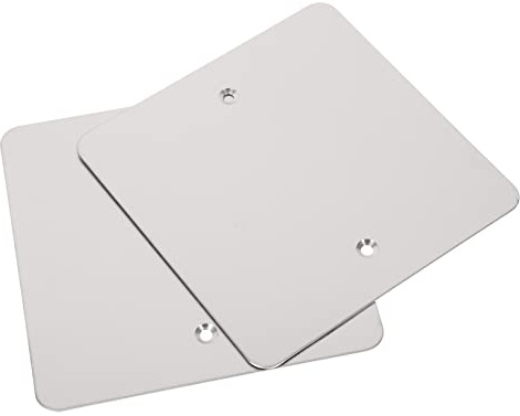 Operitacx 2 Pezzi Copertura in Acciaio Inossidabile Placca Da Parete Vuota Pannello Di Accesso Per Cartongesso Piastra a Muro Di Copertura Cieca Copri Foro Muro Piatto Da Parete Silver