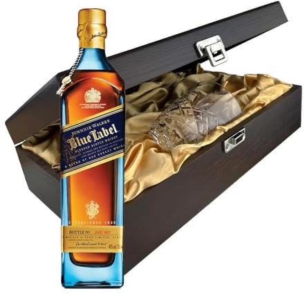 Johnnie Walker Blue Label Whisky In Luxury Box With Royal Scot Glass 70cl 40% abv
