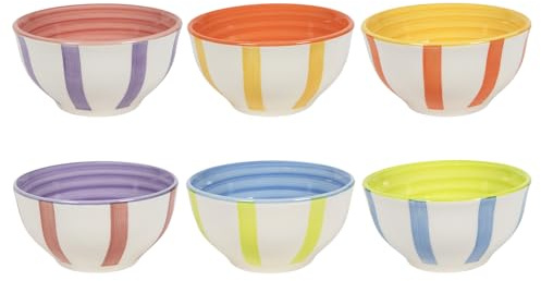 Cookinglife Suppenschalen Summer Vibes, 6 Stück, Ø 14 cm, Steingut, spülmaschinen- und mikrowellengeeignet