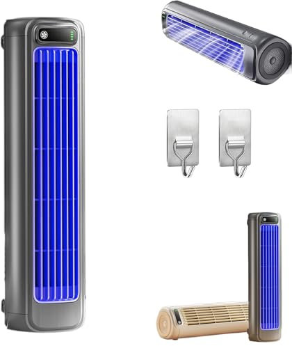 Briza AC, Brizaac, Festberg Cooling Ace, Ventilador de Torre Cooling Ace, Ventilador Portátil Silencioso de Bajo Consumo, 3 Velocidades, Carga USB, Ahorro Ecológico (Gris)