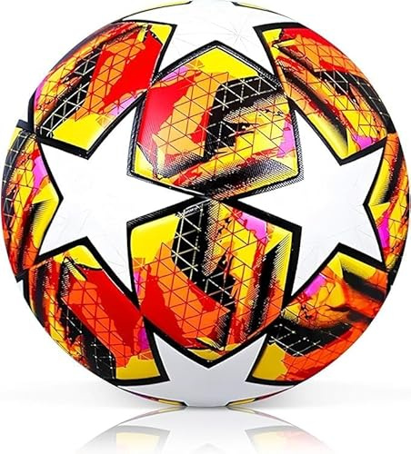 Forhome Matchball，Fussball，fußball Kinder，Drinnen Draußen Trainings Fußball，Trainingsball Herren& Frauen，Ballon de Foot Taille 5(RED)