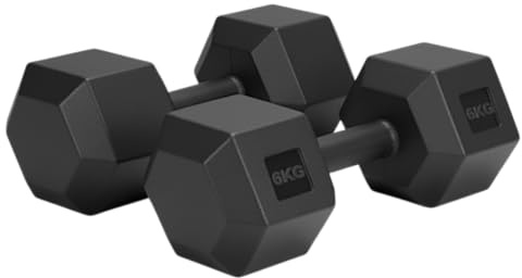 FROOBY Hex Dumbbells Pair PVC Coated Non-Slip Grip Anti-Roll Weights for Home Gym Full-Body Strength Training 2–10KG Pairs Durable Fitness Equipment for Muscle Building Toning