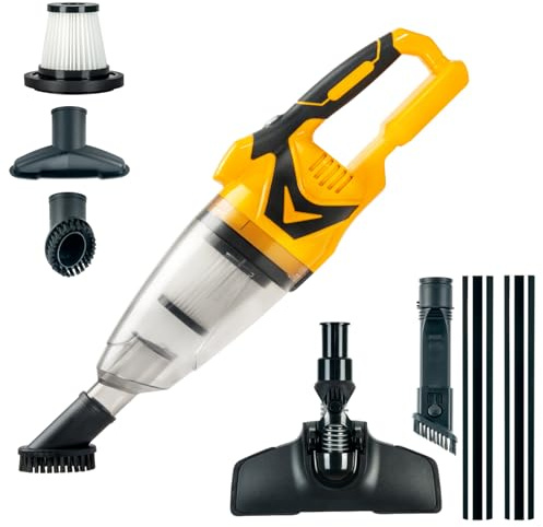 HENYEER Handstaubsauger, 4-in-1 Faltbarer Handstaubsauger, Akku Staubsauger kompatibel mit Dewalt 20V Batterie,10000Pa multifunktionaler Tragbar Staubsauger für Boden, Teppich, Auto (ohne Akku)