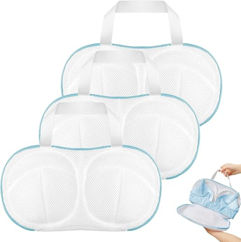 VOSSOT BH Wäschenetz 3 Stück 34×20 cm,Waschbeutel & Wäschenetz für Waschmaschine, BH Waschbeutel für Waschmaschine für Empfindliche Unterwäsche, BH Netz für Waschmaschine, Klein & Wiederverwendbar