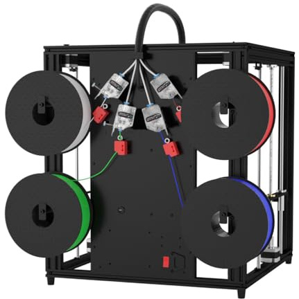 Gecheer Z9V5MK6 3D-Drucker, Mehrfarbdruck mit 4-in-1-Extruder-Auto-Leveling-Resume-Funktion, 300 x 300 x 400 mm Druckgröße für PLA ABS PETG