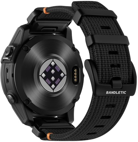 Bandletic 22mm 26mm Armband Kompatibel mit Garmin Fenix 9/8 47mm/51mm/7/6/5 | Quick Fit Sport Weich Taktisches Nylonarmband für Epix/Forerunner/Instinct/Enduro/Tactix/Descent/Quatix/Tactical/Tide/Solar
