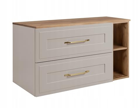 Rodan Moderne Möbel - Schrank Goldene Eiche, Kaschmir - Möbelstück - Bastelregal – Bastelplatte 100,6 x 58,6 x 46 cm