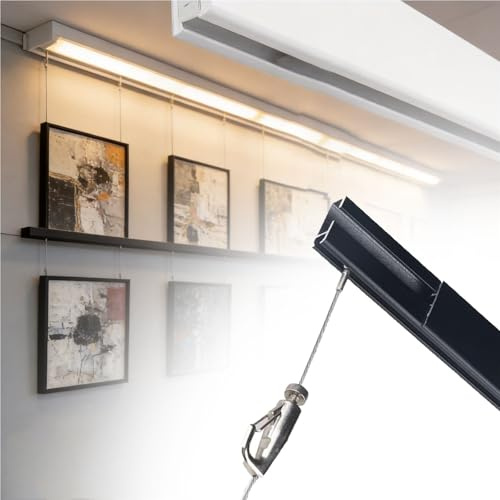 Bildaufhängeschiene Verstellbares Schienensystem Für Aufhängen Von Bildern, Für Aufhängen Von Bildern In Der Kunstgalerie Für Ausstellungshalle/Zuhause/Büro(L 160 cm)