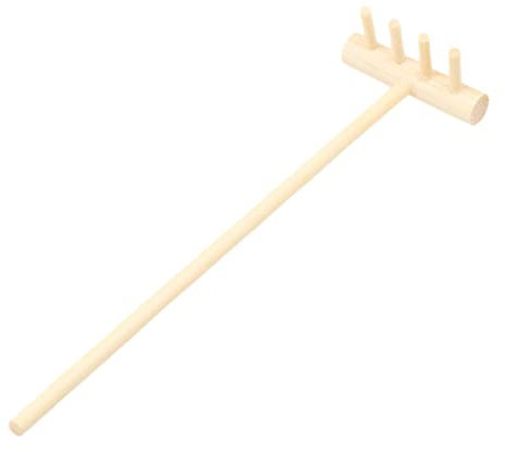 MagiDeal Râteau Miniature Accessoire Décoration, Râteau en Bois Naturel, 14x3.5x2CM