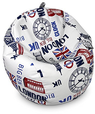 HAPPERS Puff Infantil Estampado London con Relleno Incluido