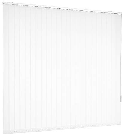 Lamellenvorhang Vertikaljalousie Weiß Lamellen Fenster Rollo Breite 100 bis 250 cm Länge 150 bis 250 cm Vorhang Flächenvorhang Schiebevorhang Streifenvorhang blickdicht halbtransparent (100 x 230 cm)