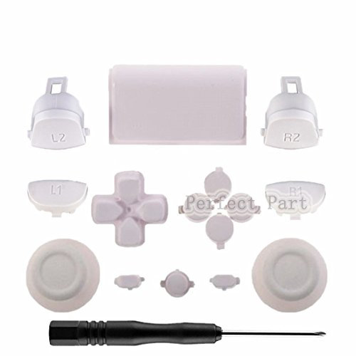 L2 R2 L1 R1 Botones de disparador Dpad Thumbsticks y herramienta para PS4 Pro JDM-040 para Playstation Dualshock 4 PS4 Pro JDS 040 Controller (blanco)