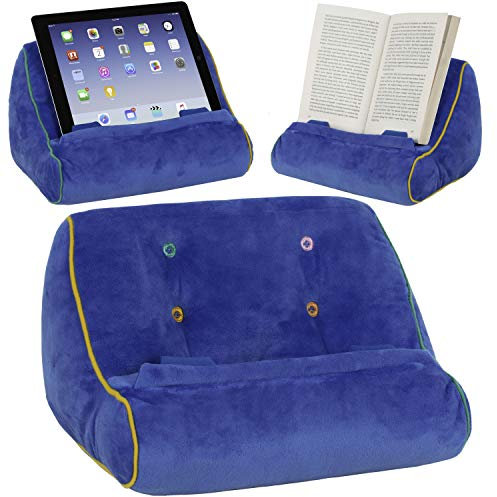 BookCouch Blau - Lesekissen für Bücher und Tablets: Bequem und stabil