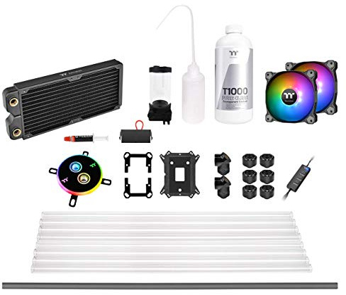 Thermaltake Pacific C240 Ddc Res/Pump 5V Sincronización Placa Base Radiador de Cobre PETG Tubo Duro Kit de refrigeración por Agua CL-W242-CU12SW-A