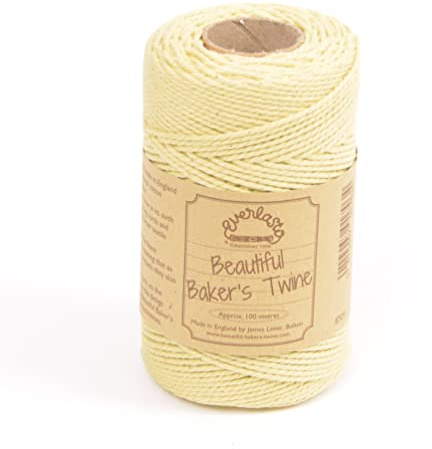 100m - Everlasto 'Solid' Beautiful Baker's Cotton Craft Twine (2mm approx) (LEMON)