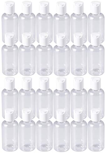 minkissy 24Pcs Plastic Squeeze Bottles with Disc Top Flip Cap Mini Empty Bottles Refillable Cosmetics Makeup Bottle 75ml