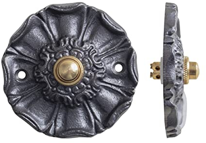 Assorted Collections Iron Doorbell – Push Button – Flower Design – Hardware – Electric-Bell – Vintage Look – Antique – Two Wired – Easy Installation