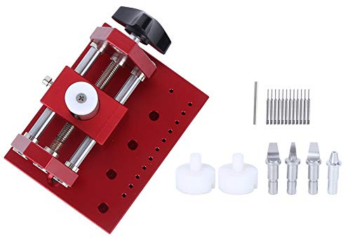 Set di strumenti per la rimozione del fondello dell'orologio, apriscatole universale in acciaio legato per il fondello rosso con 4 teste di taglio 12 punzonatura ad ago 2 plastica fissa 1 asta diritta