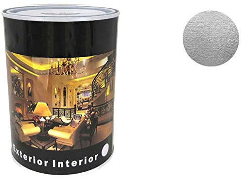 H HANSEL HOME Pintura Esmalte al Disolvente para Madera y Metal, Pintura Alquidica de Rápido Secado para Superfícies Interiores y Exteriores(Plata, 750 ML)