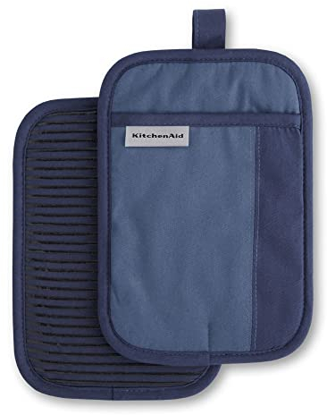 KitchenAid Beacon - Juego de soporte para ollas, 17,78 x 25,4 cm, color azul marino y azul