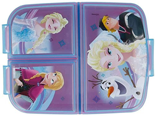 Frozen Aqua Design Kids Character 3 Compartment Sandwich Lunch Box School