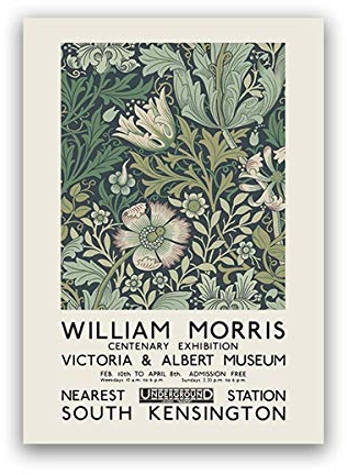 Bilder,Poster,Gemälde,William Morris Leinwanddruck Das Ausstellungsplakat des Victoria and Albert Museum Plakat Im Londoner Jugendstil Wanddekoration, Poster Art Deco,Wanddeko - 50X70Cm