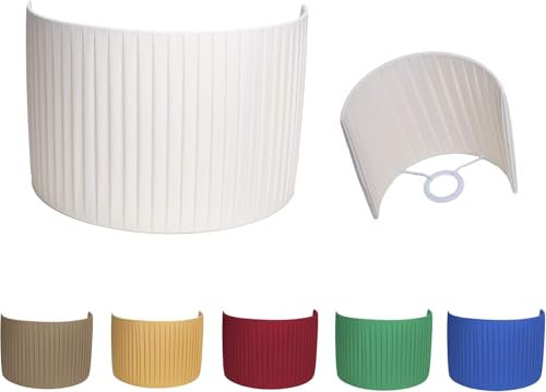 Imperato Illuminazione Paralume ventolina in tessuto per lampada e applique da parete fatto interamente a mano in 2 misure e 12 colori (Bianco, 15 cm (attacco E14))
