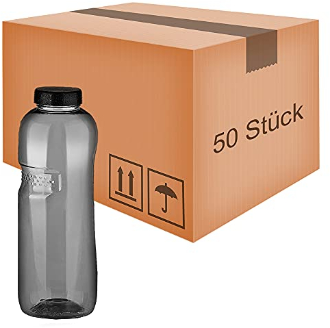 Kavodrink Lot de 50 gourdes en Tritan 0,75 l - Noir - Sans BPA - 750 ml