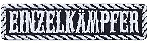 EINZELKÄMPFER Aufnäher/Aufbügler Biker Patch/Bügelbilder zum annähen/aufbügeln | Geschenk Motorradfahrer Applikation für Jacke/Weste/Jeans/Kimono | 100x25mm
