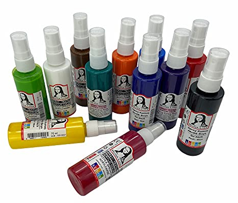 SÜDOR Pintura en aerosol textil para telas, pintura textil, tinte Tie-Dye para camiseta, color batik en botellas de spray, resistente al agua (12 colores x 70 ml)
