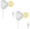 ledscom.de 2 Stück E27 Porzellan Lampen-Fassung Elektra, rund Stecker Schalter, weiß + LED gold max. 778lm, 3-Stufen dimmen, extra-warmweiß