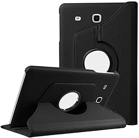 TTYYNN Custodia per tabletTab E 9.6 Pollici T560 T561 Custodia Cover per Samsung Tab E 9.6 SM-T560 Tablet Custodia Flip in Pelle PU Girevole a 360 Gradi,Nero
